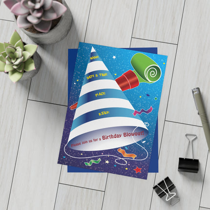 Vibrant Birthday Extravaganza Invitation! Bundles of 10, 30, 50 Pieces Available (envelopes included)