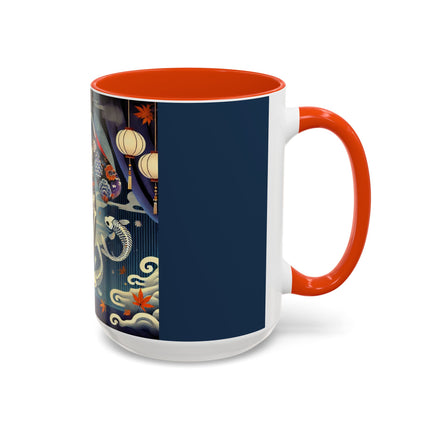 Skeleton Kabuki Performer Colorful Mugs (11oz, 15oz)