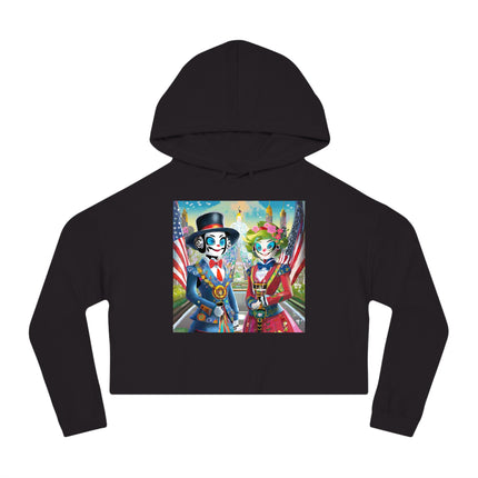 Cyber Punk Robot Cropped Hooded Sweatshirt