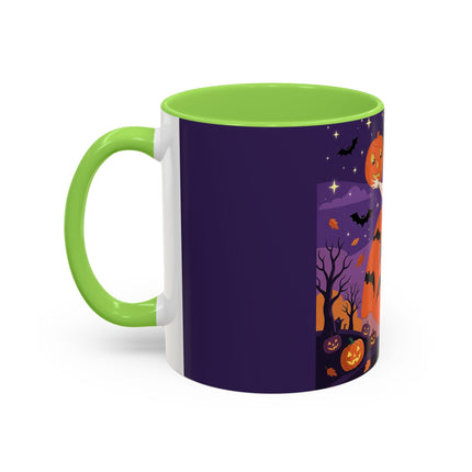🎃🌕 The Pumpkin Moon Enchantress Colorful Mug – Elegant Halloween Masquerade