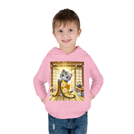 Playful Kitten in the Tea Room Toddler Pullover Fleece Hoodie