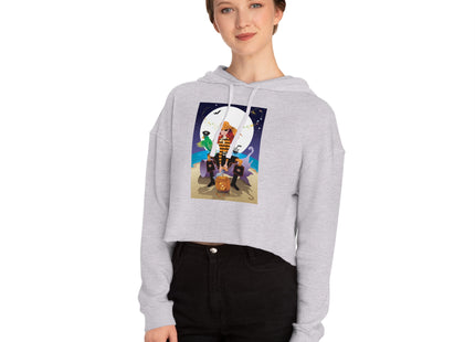 Moonlit Pirate Halloween Women’s Cropped Hooded Sweatshirt