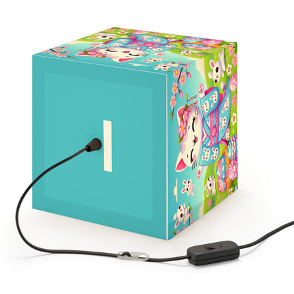 Springtime Kitten’s Easter Joy Light Cube Lamp