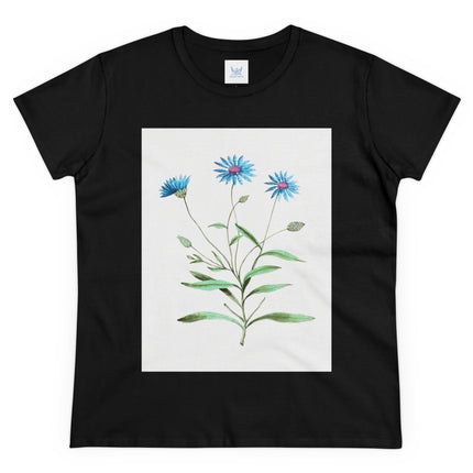 Blue Strawflower by Anselmus Boëtius de Boodt Women's Midweight Cotton Tee