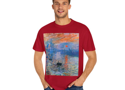 Sunrise by Claude Monet Unisex Garment-Dyed T-shirt
