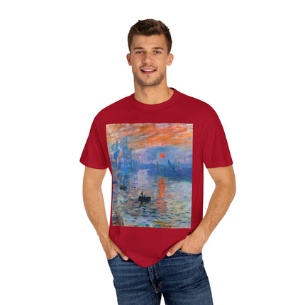 Sunrise by Claude Monet Unisex Garment-Dyed T-shirt