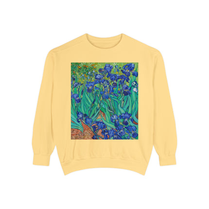 Irises by Vincent Van Gogh Unisex Garment-Dyed Sweatshirt