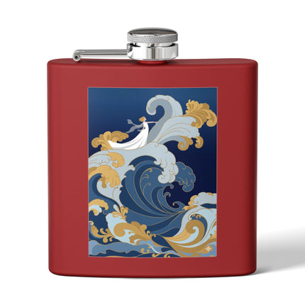 Wave Enchantress Flask – Oceanic Grace & Golden Tides