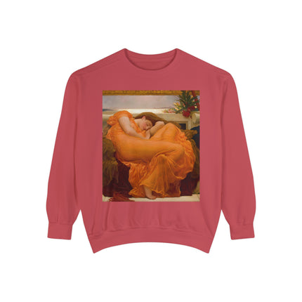 Flaming June by Frederic Leighton Unisex Garment-Dyed Sweatshirt