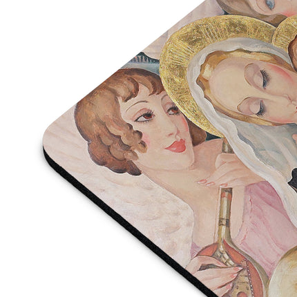 Madonna with Child Surrounded by Musical Angels by Gerda Wegener Mouse Pad, Round and Rectangle