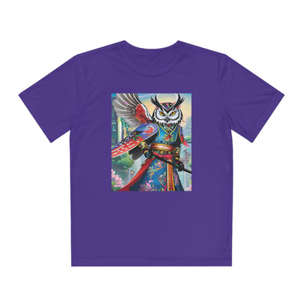 Cyberpunk Samurai Owl Youth Competitor Tee