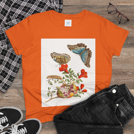 Blue Butterflies and Pomegranate Cotton Tee