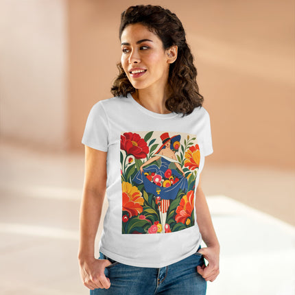 🌺🎩 The Grand Flower Market Cotton Tee – Art Deco Floral Fashion
