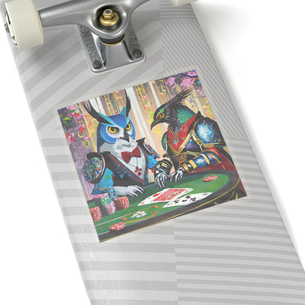 Cyberpunk Owl & Raven Kiss-Cut Stickers (4 Sizes)