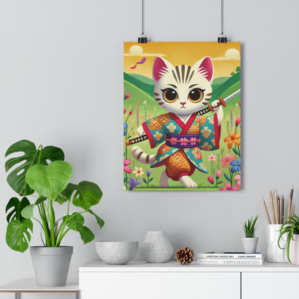 Samurai Kitten Giclée Art Print