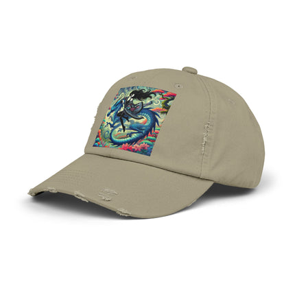 Mystic Guardian of the Sky Unisex Distressed Cap