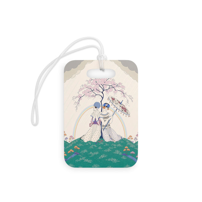 🌈☂️ Beneath The Rainbow Tree Luggage Tag – Art Deco Spring Fantasy