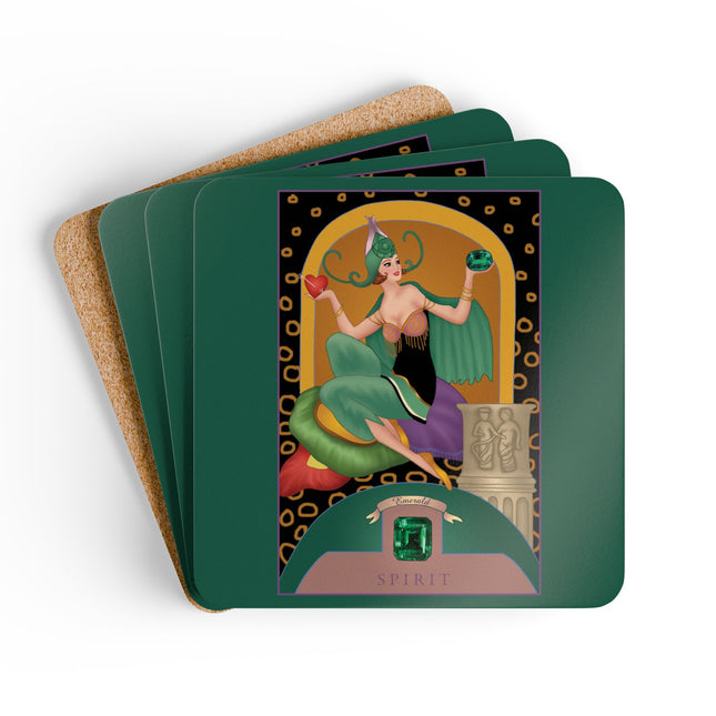 Taurus Zodiac Design – May & Emerald by Sofia Chiostri | Corkwood Coaster Set