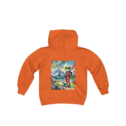 Skateboarding Frog Youth Hooded Sweatshirt – Playful Energy Meets Global Adventure