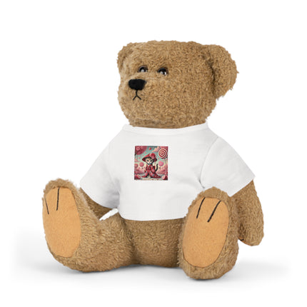 Whimsical Geisha Kitten in a Valentine Garden Plush Toy with T-Shirt