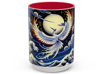 Majestic White Crane Colorful Mugs (11oz, 15oz)