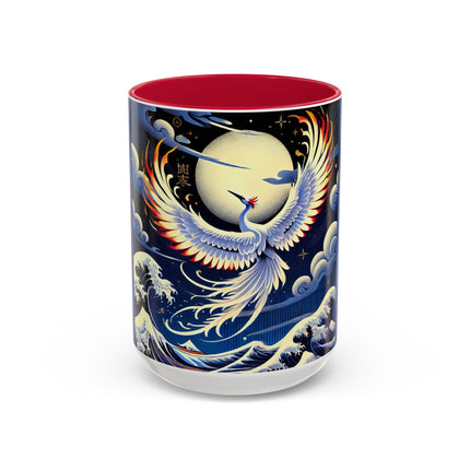 Majestic White Crane Colorful Mugs (11oz, 15oz)