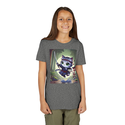 Moonlit Samurai Kitty Youth Short Sleeve Tee