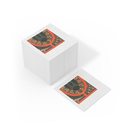 La décoration moderne dans le textile Pl. 6 by Gaston Charlet White Coined Napkins