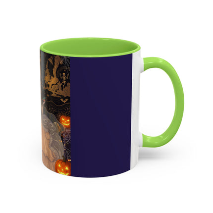 🌙🎃 The Moonlit Parlor Masquerade Colorful Mug – Elegant Halloween Romance