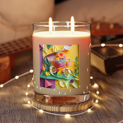 Origami Bicycle Scented Candle - Full Glass, 11oz - The White Tea & Fig, The Lavender & Sage, and The Ocean Mist & Moss