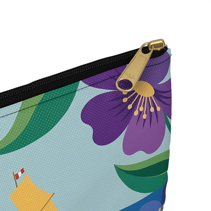 🌊🔭 The Lady Of The Seaside Lookout Accessory Pouch – Art Deco Nautical Adventure
