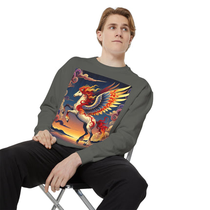 Flame-Winged Horse at Sunset Sweatshirt