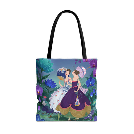 🌸☂️ The Ladies Of The Garden Promenade Tote Bag – Art Deco Floral Elegance