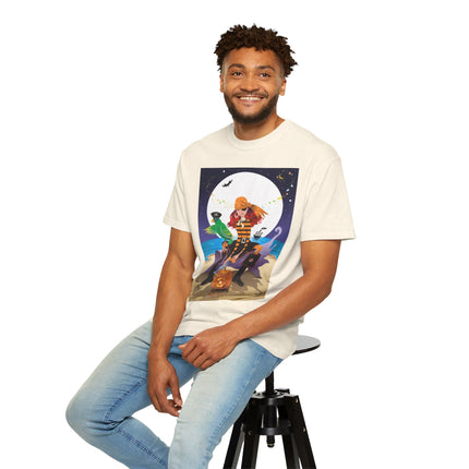 Moonlit Pirate Halloween Unisex Garment-Dyed T-shirt