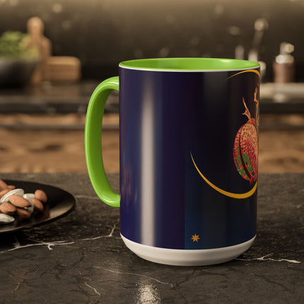 Moonlit Reflections Colorful Mug (11oz, 15oz) – Celestial Elegance, Art Deco Beauty & Dreamy Style
