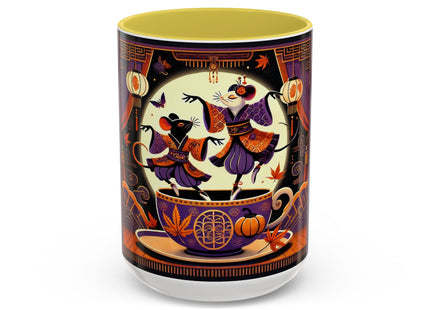 Theatrical Halloween Mice on Teacup Colorful Mugs (11oz, 15oz)