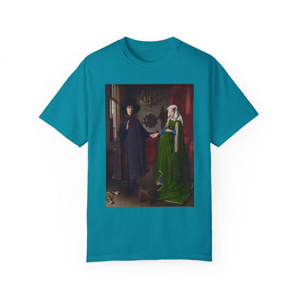 Arnolfini Portrait by Jan Van Eyck Unisex Garment-Dyed T-shirt