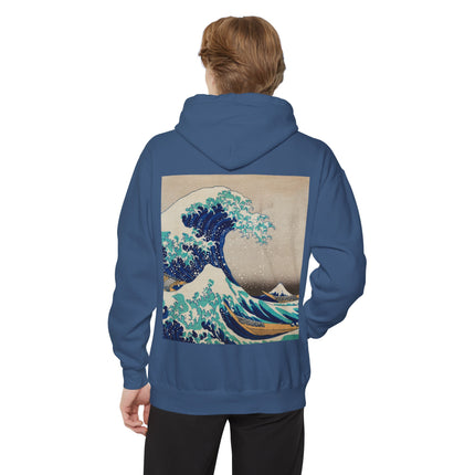 The Great Wave off Kanagawa by Katsushika Hokusai Unisex Garment-Dyed Hoodie