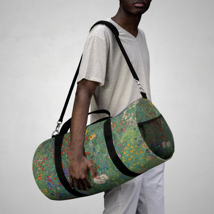 Farm Garden with Sunflowers by Gustav Klimt Duffle Bag