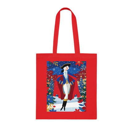 🎄🎭 The Christmas Masquerade Lady Cotton Tote Bag – Art Deco Holiday Glamour