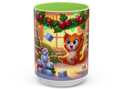 Naughty or Nice Kitten Christmas Colorful Mugs (11oz, 15oz)