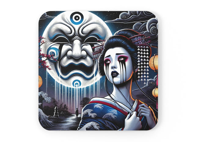 Geisha’s Black Ink Tears Cork Back Coaster