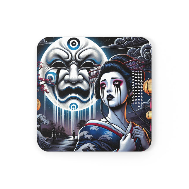 Geisha’s Black Ink Tears Cork Back Coaster