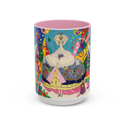 🎀✨ The Christmas Court Of Joy Colorful Mug – Art Deco Holiday Fantasy