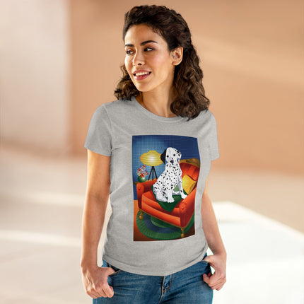 A Dalmatian's Cozy Corner Women's Midweight Cotton Tee
