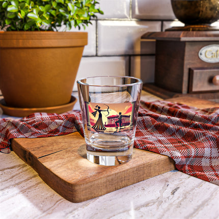 Art Deco Valentine's Romance Shot Glass, 1.5oz