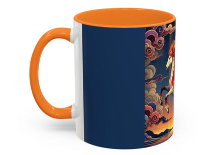 Flame-Winged Horse at Sunset Colorful Mugs (11oz, 15oz)