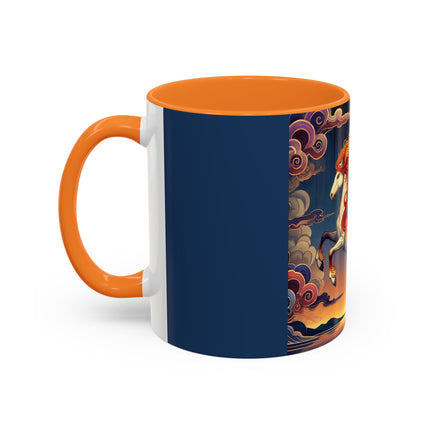 Flame-Winged Horse at Sunset Colorful Mugs (11oz, 15oz)