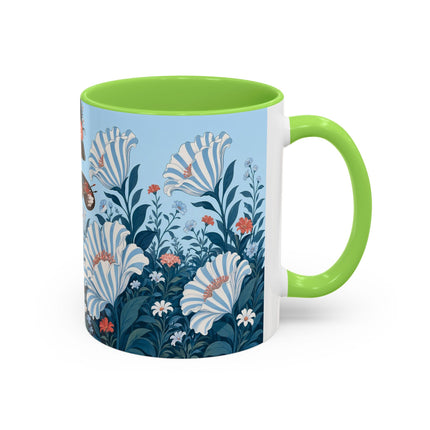 🎨💙 The Enchanted Garden Artist Colorful Mug – Art Deco Floral Whimsy