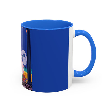 The Moonlit Promenade Colorful Mug (11oz, 15oz) – Blush Elegance, Coastal Romance & Art Deco Style